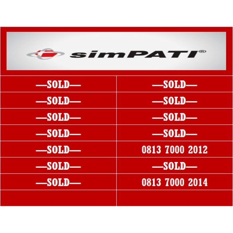 nomor cantik simpati telkomsel 4G tahun lahir 08xx 7000 2012 (nocan, nomer, kartu, perdana, cantik, 