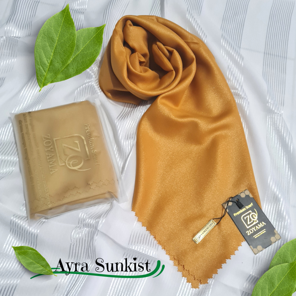 ZOYAMA Ayra - Hijab Segiempat Glitter Syari Sunkist - Jilbab Segiempat Pesta Jumbo