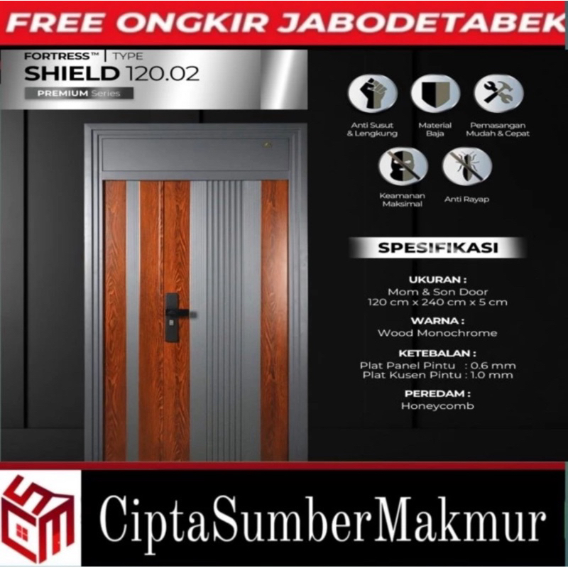 PINTU UTAMA BAJA FORTRESS MOTHER AND SON TYPE SHIELD 120.02