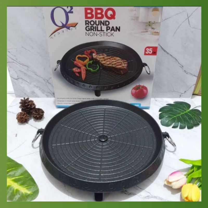 Alat Panggang BBQ Bulat Korea Grill Pan Q2-8930 30CM Grill Pan Q2