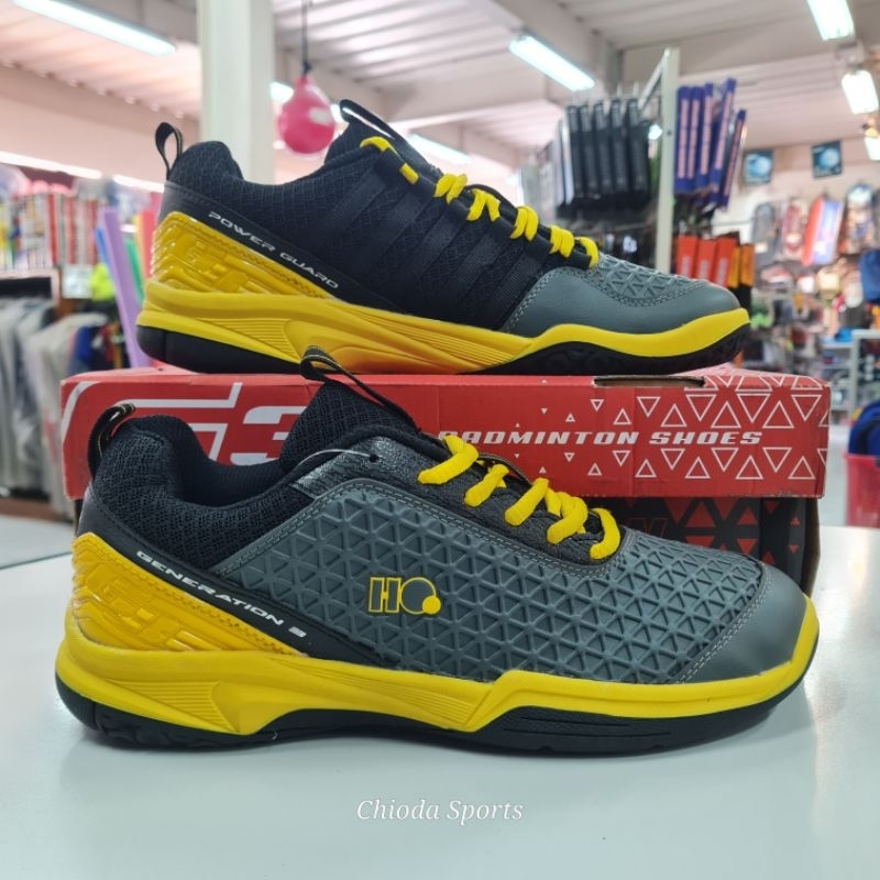 Sepatu Spatu Shoes Badminton Bulutangkis Hiqua Hi Qua Hi-Qua G-Three GThree Grey Original