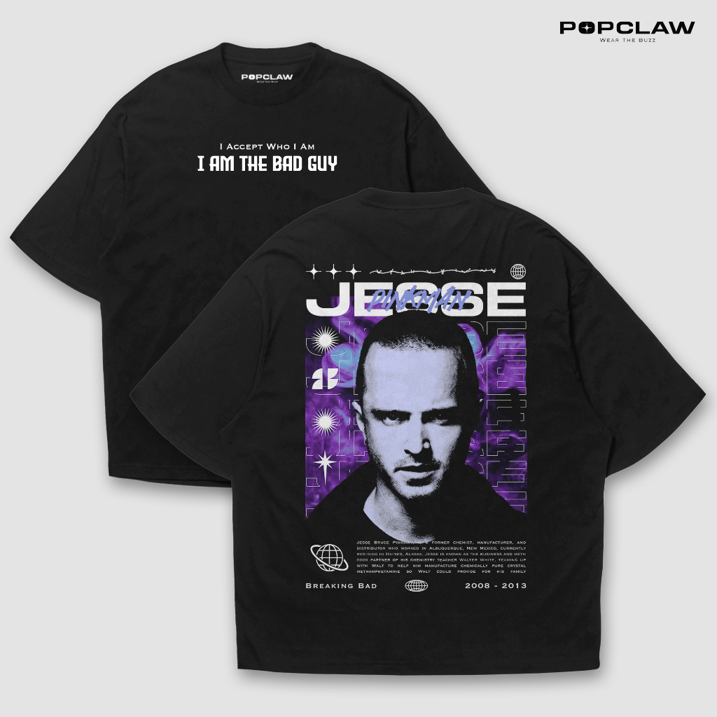 POPCLAW Kaos Film Breaking Bad Jesse Pinkman Popclaw Movie Oversize Unisex T-Shirt