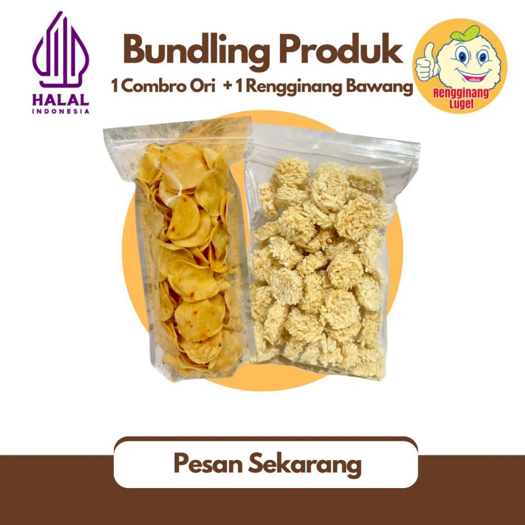 

[BELI 2 LEBIH HEMAT] Kripik Combro 250 gram & Rengginang 300 gram Snack Theluget