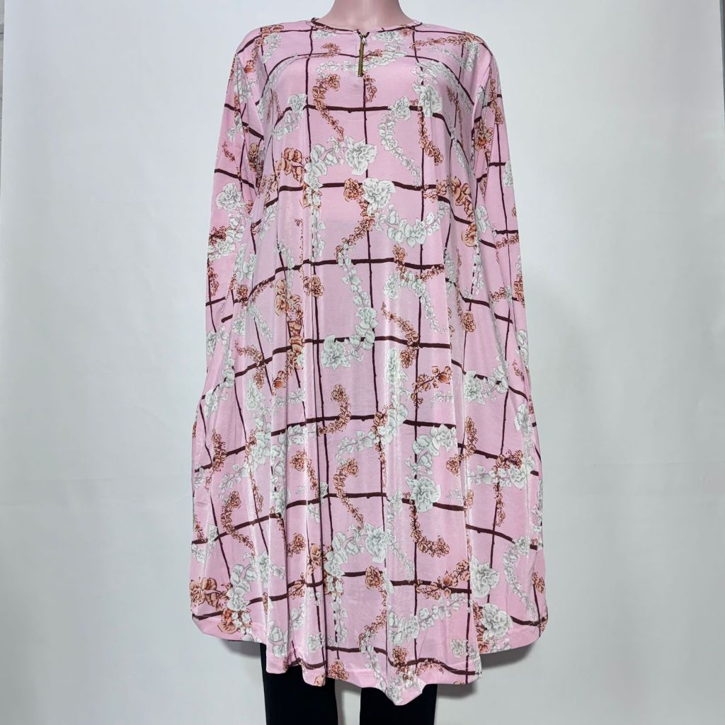 iu8 Tunik Busui Super Jumbo Jersey LD 120-160 PB 105/ Tunik Atasan Wanita Muslimah Model Tunik