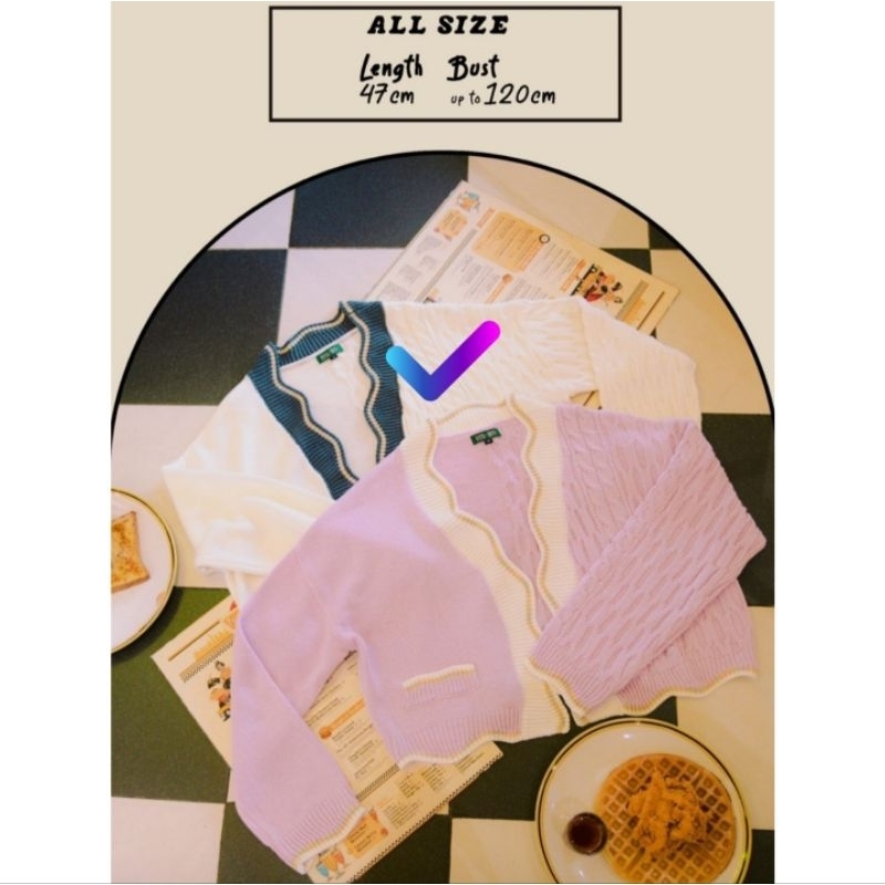 PRELOVED Bebeplum Butter Knit / Basic V Knits / Orchard Set / Ice Cream Vest