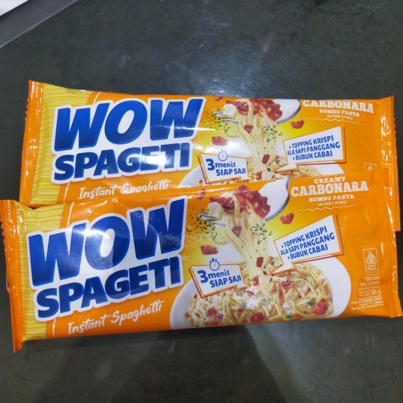 

WOW Spageti Creamy CARBONARA, mi instan, mie spageti creamy carbonara