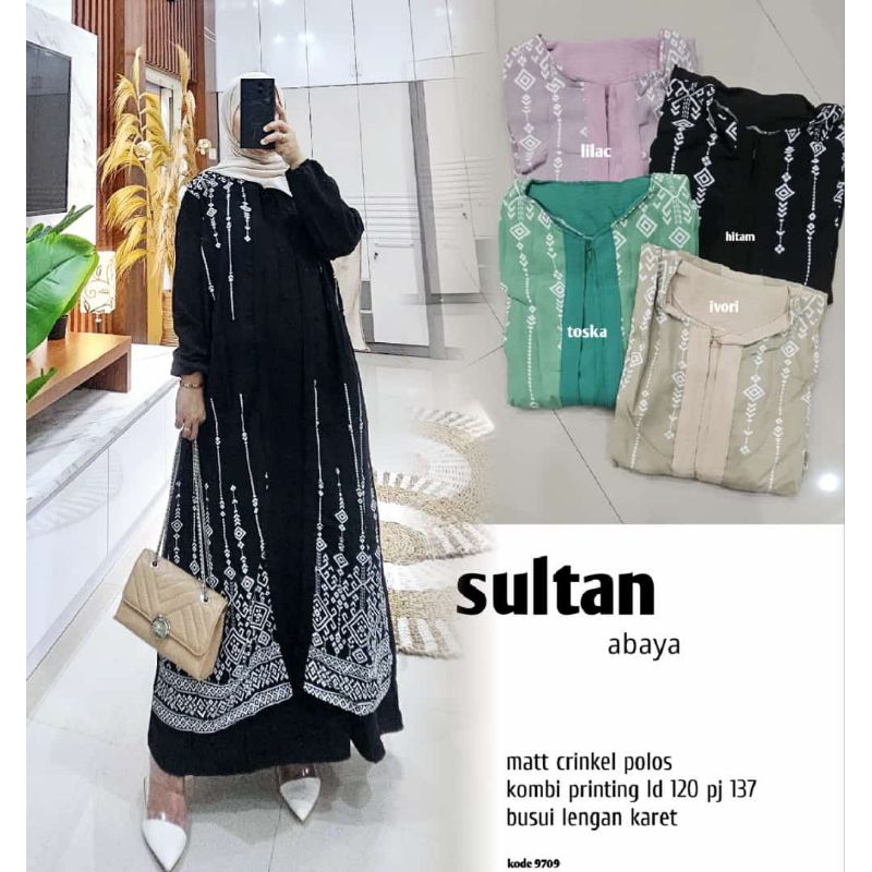GAMIS SULTAN ABAYA CRINKLE/GAMIS ATIYA MOTIF SALUR RAYON