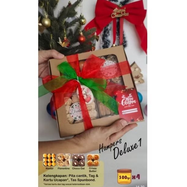 

Hampers Deluxe 1 /Deluxe 2 Homemade Enak Halal Tanpa pengawet Isi 4 Top 300gr