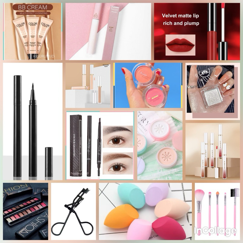 SATU SET SET KECANTIKAN 14item LOVE PAKET MAKE UP LENGKAP RIAS WAJAH TERMURAH