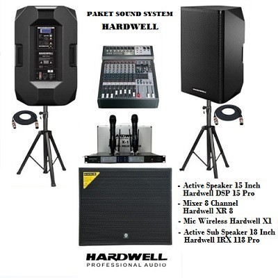 Paket Audio Sound System Karaoke HARDWELL 15 Inch + Subwoofer 18 ORI