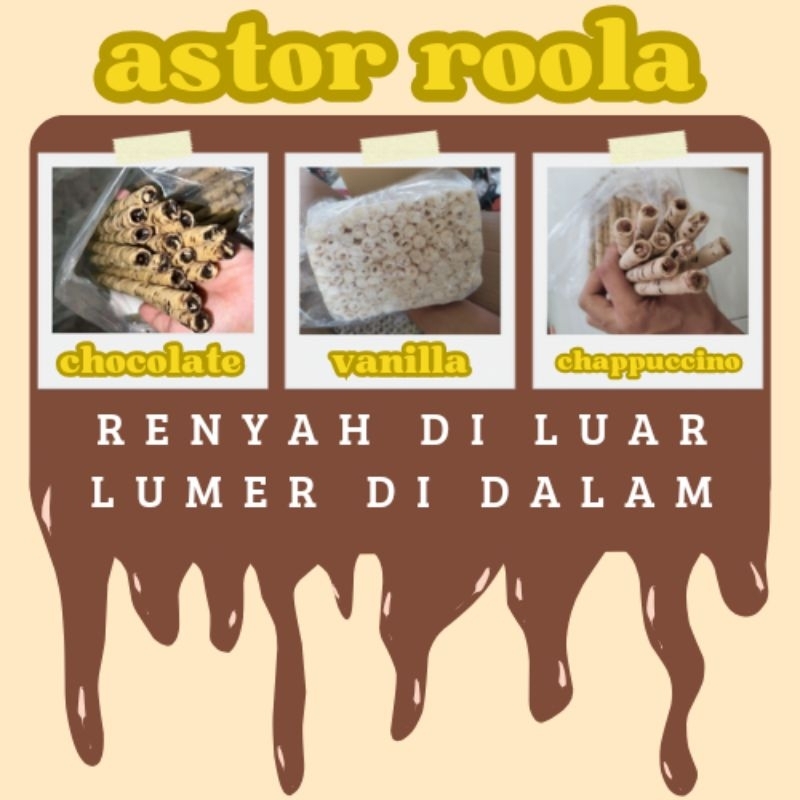 

ASTOR ROLLA 1 KG ISI COKLAT, VANILLA, CAPPUCINO FULL DAN PADAT