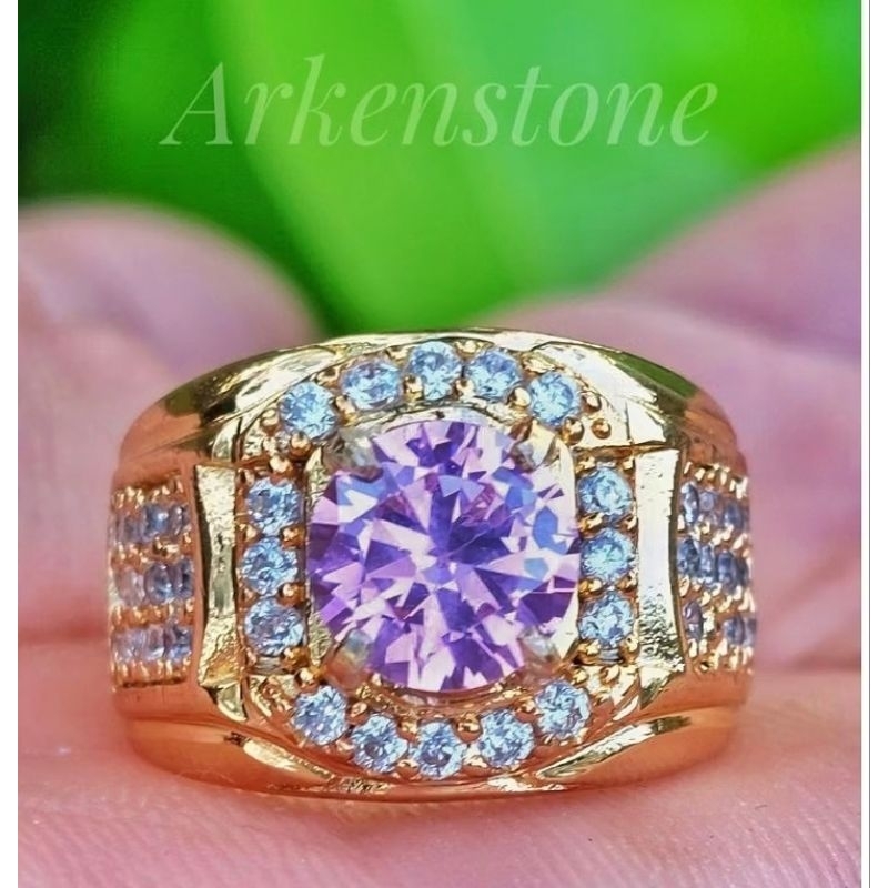 CINCIN BATU PERMATA KECUBUNG LAVENDER CINCIN PRIA WANITA