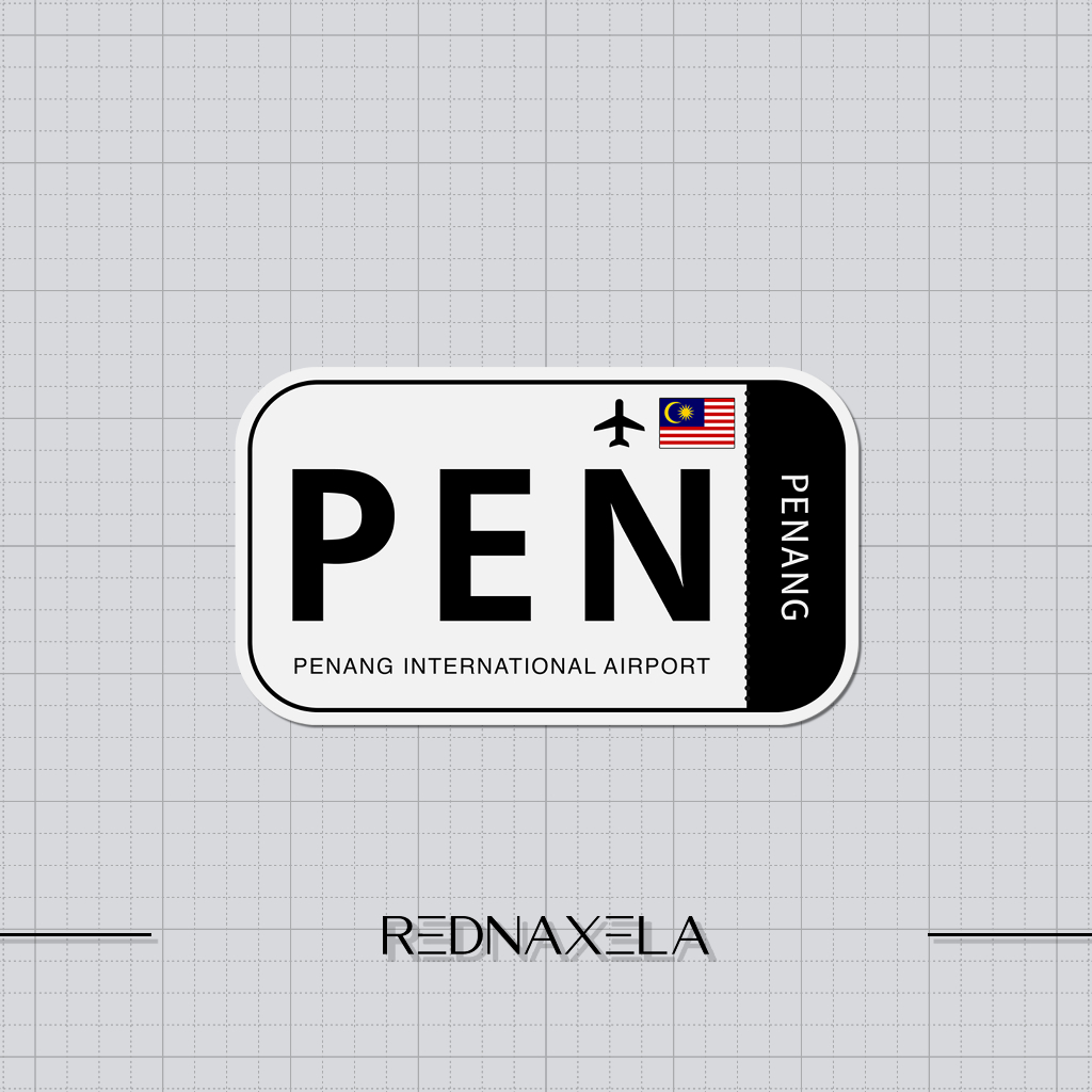 

Stiker Vinyl Penang International Airport Code PEN Sign Sticker