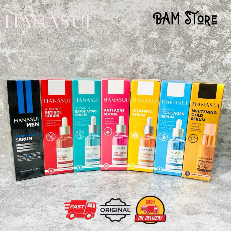 Hanasui Serum Whitening Gold Anti Acne Vitamin C Collagen - Serum Wajah Hanasui All Varian