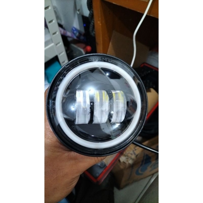 lampu C70 daymaker 4.5 inch DOT SAE ring kuning putih