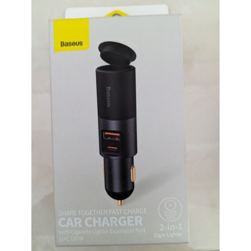 Baseus car charger 2in1 share together 120w/car charger baseus/120w