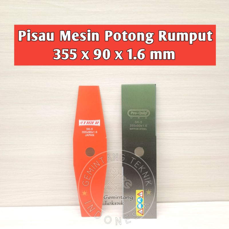 Mata Pisau Mesin Potong Rumput Gendong 355x90x1.6 Merk TIGER PRO-QUIP ORIGINAL