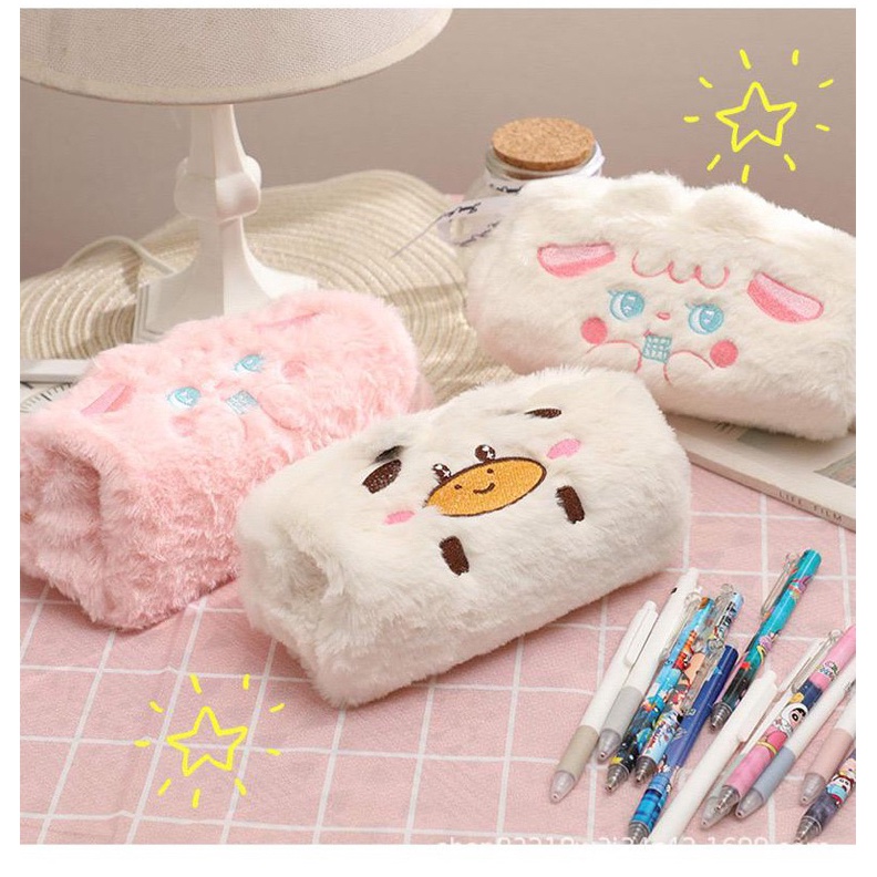 

KODE A39O TEMPAT PENSIL BULU BONEKA SAPI DOMBA KELINCI POUCH KOSMETIK TEMPAT HP TEPAK ALAT TULIS LUCU