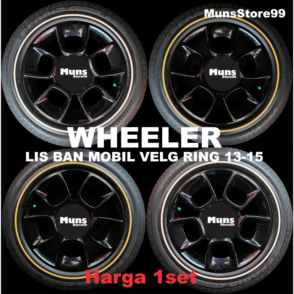 Lis Ban Mobil White wall Ban Mobil Velg Ring 13-15 BlackWall WHEELER Premium Original