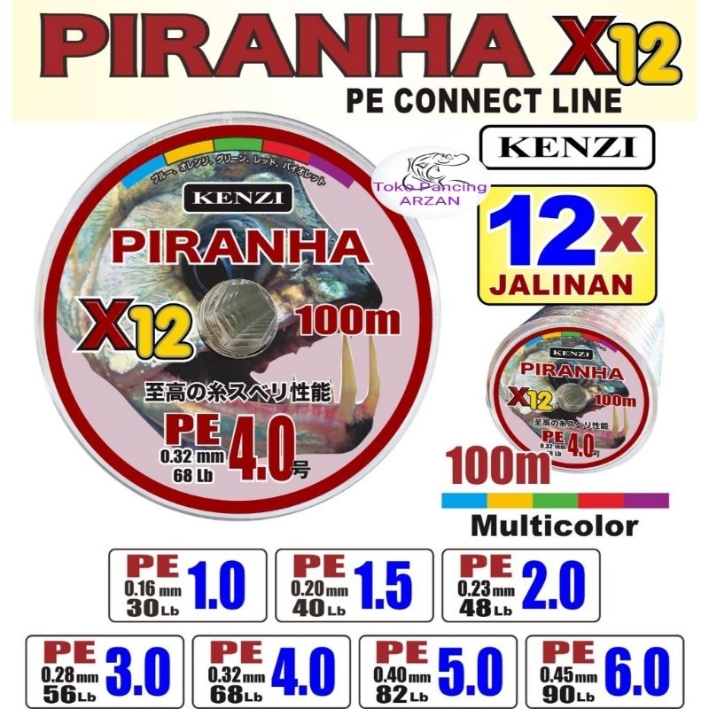 Senar PE Kenzi PIRANHA X12 100 meter