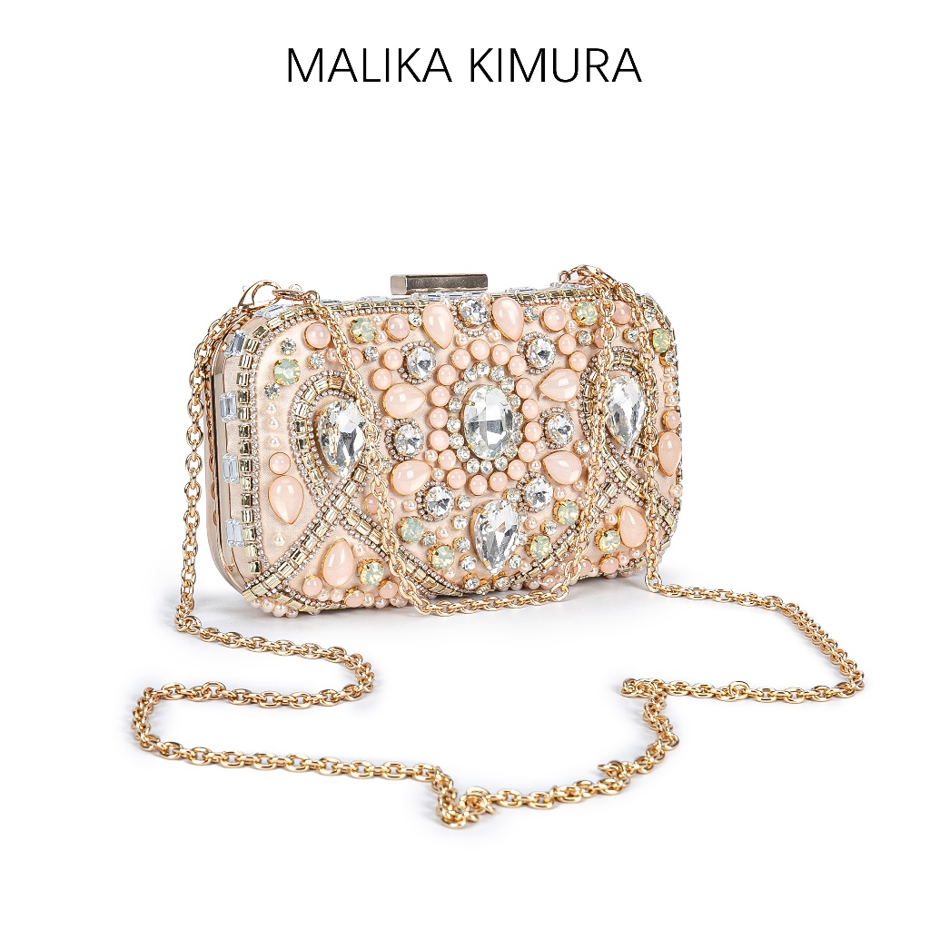 MALIKA KIMURA - Clutch bag / Clutch pesta wanita / Dinner bag / Tas makan malam / Tas rantai wanita 