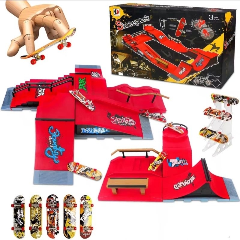 Arena Skateboard SkatePark Ramp Part Fingerboard Mainan Finger Board Arena
