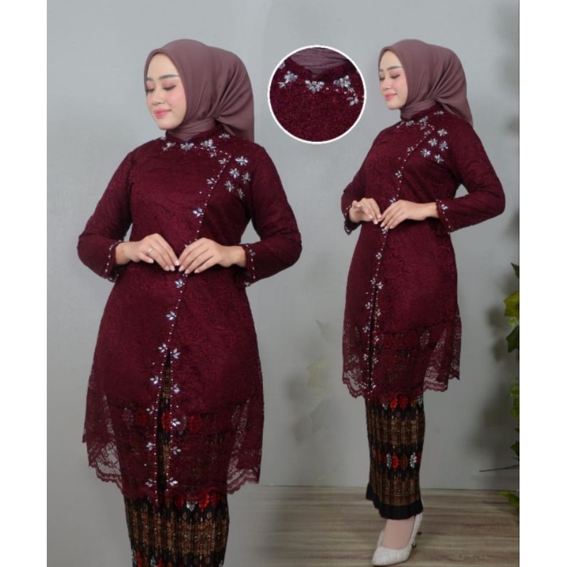 stelan kebaya tunik brokat pb / kebaya wisuda / kebaya modern / kebaya jumbo