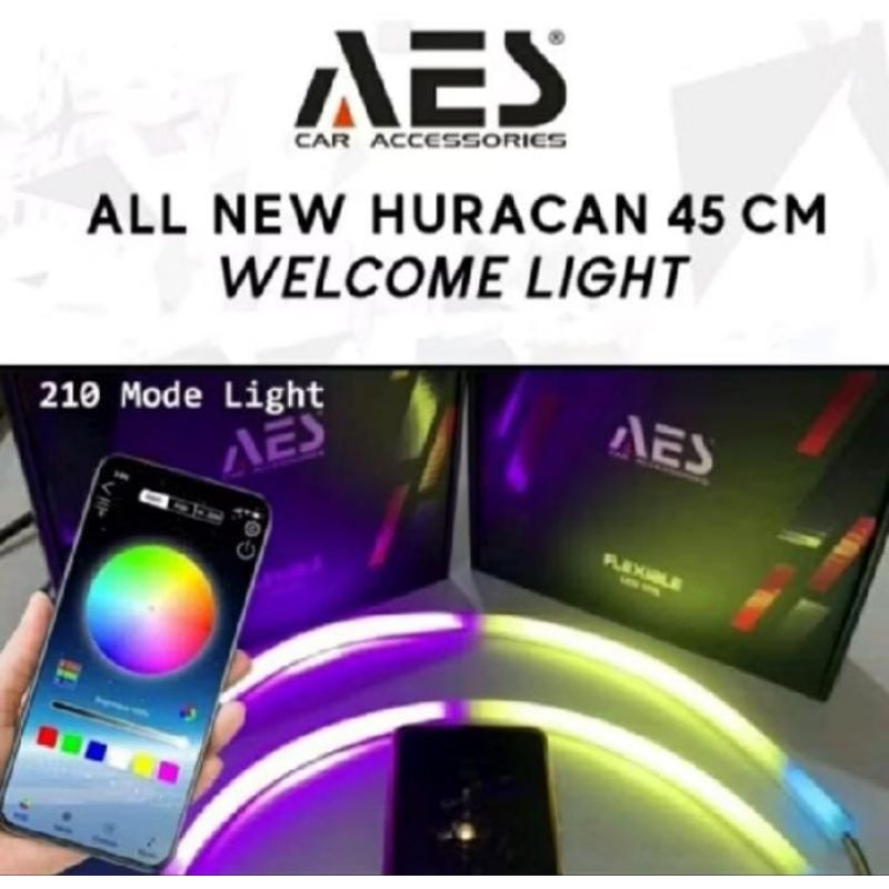 Lampu Led Alis AES RGB Huracan 45 CM Welcome Light All New Drl Alis Rgb