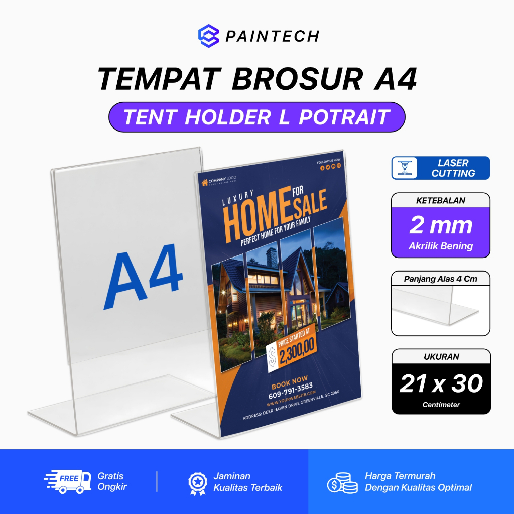 

Akrilik Tempat Brosur A4 Tempat Brosur L Potrait Akrilik Display A4
