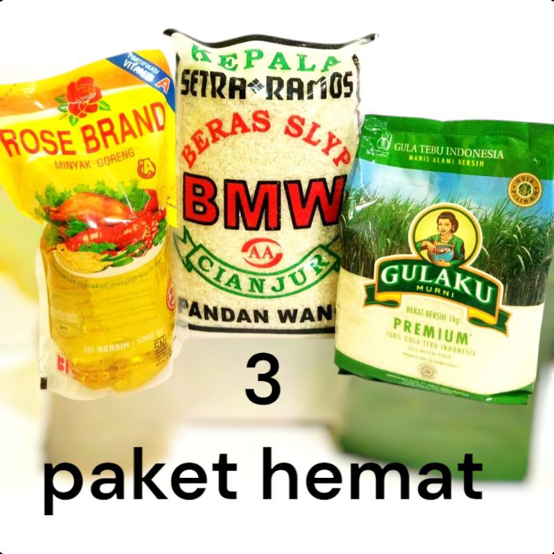 

3 PAKET HEMAT Sembako Murah, Beras_Minyak & Gula