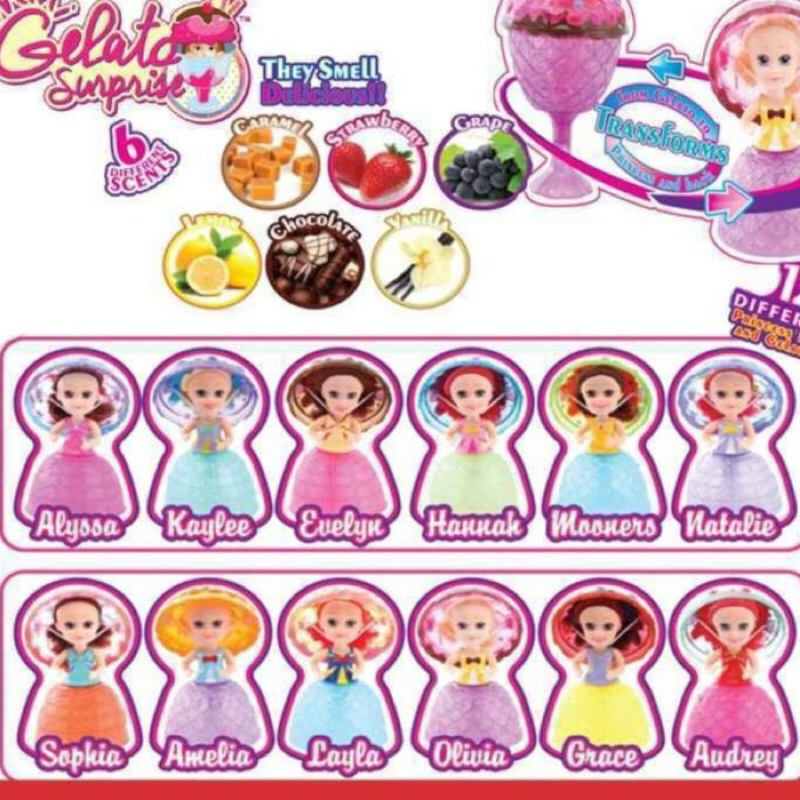 EMCO MINI GELATO  CUPCAKE DOLL SURPRISED DOLL PRINCESS goodiebag souvenir gift