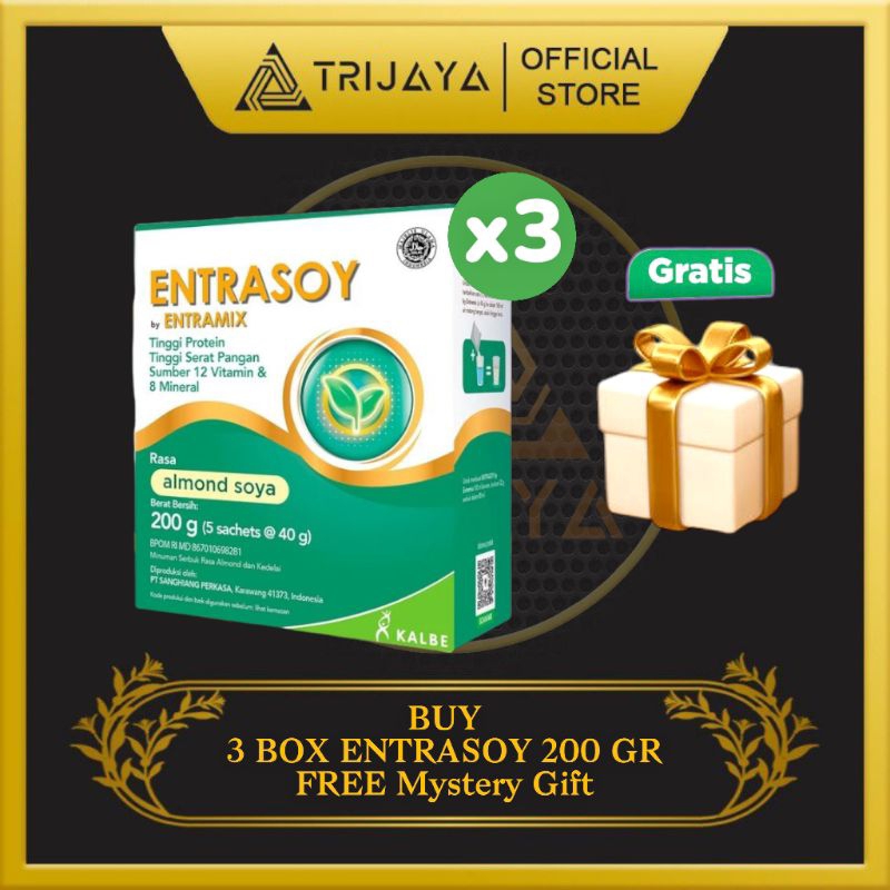 

ENTRASOY ALMOND SOYA 200 GR - NUTRISI KHUSUS DAN LENGKAP DENGAN PROTEIN NABATI / VEGETARIAN