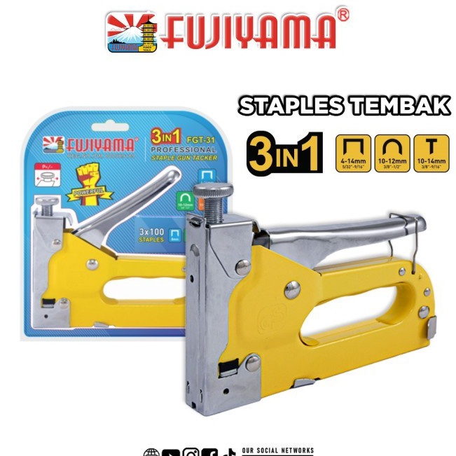 

Serbu Voucher MOLLAR Staple Gun 3 in 1 Way Heavy Duty Staples Tembak hekter jok