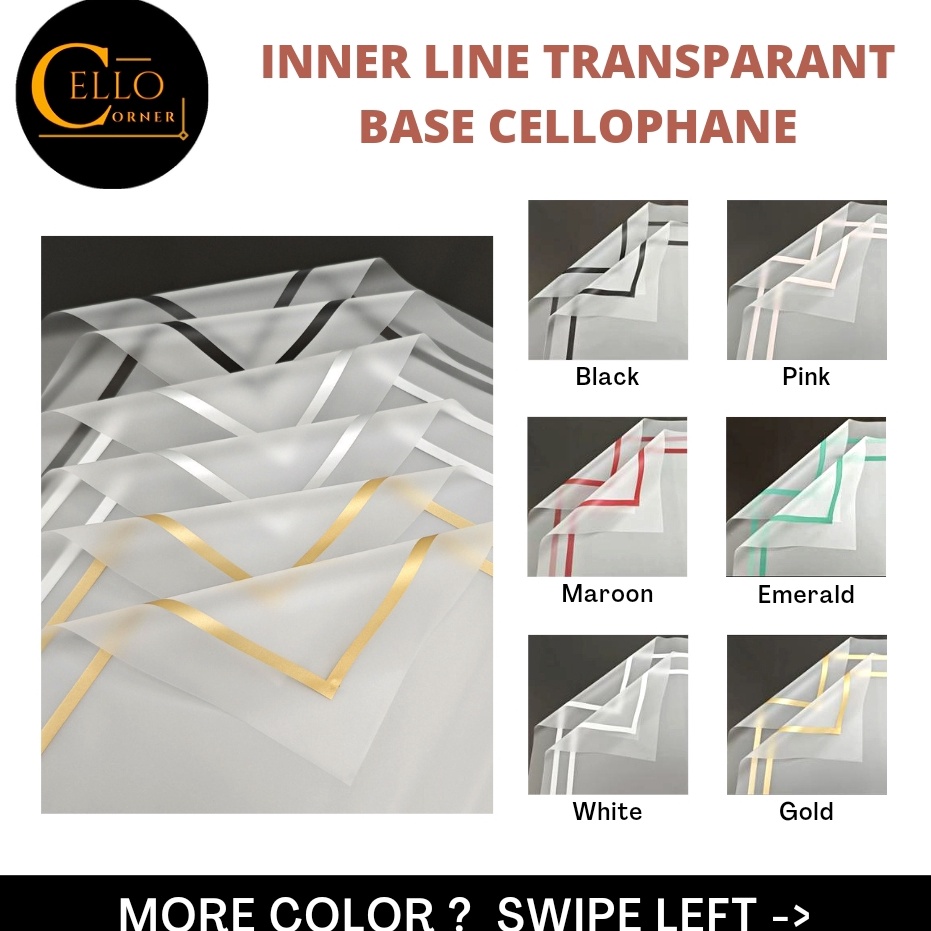 

Seller Resmi 2 LEMBAR INNER LINE TRANSPARANT BASE CELLOPHANE Cellophane Transparant Kertas Pembungkus Bunga WE