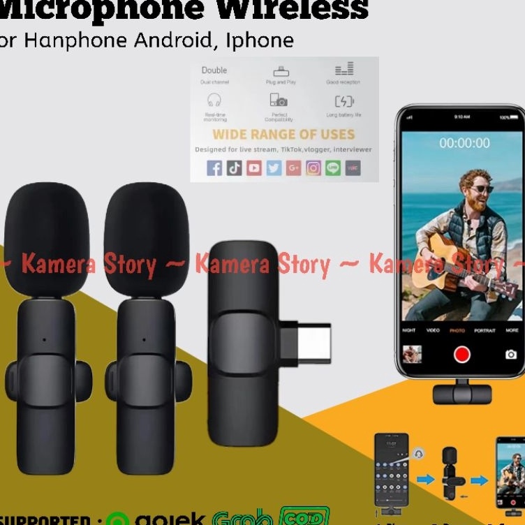 Grosir Terbaik  Mikrofon Nirkabel Lavalier Mic Portabel Clip On Nirkabel Audio Video pembuatan Rekam