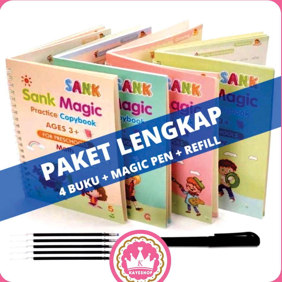 

Ready Irit Sank Magic Book isi 4 Buku Pulpen Refill Buku Belajar Menulis Menggambar Edukasi Anak