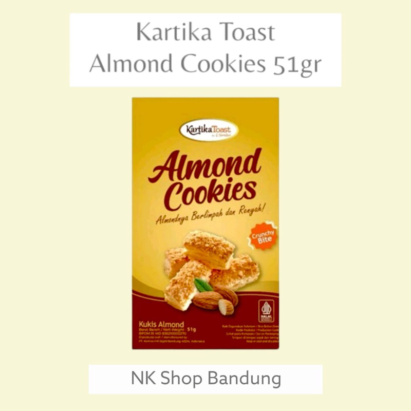 

Kartika Toast Almond Cookies 51gr - Crunchy Bites by Kartika Sari