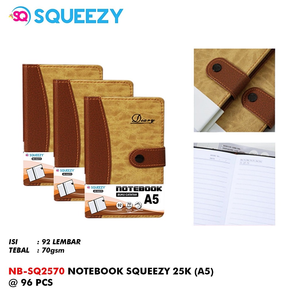 

Notebook A5 Kulit Sintetis SQUEEZY Business Plan / Note Book / Buku Agenda / Catatan Jurnal