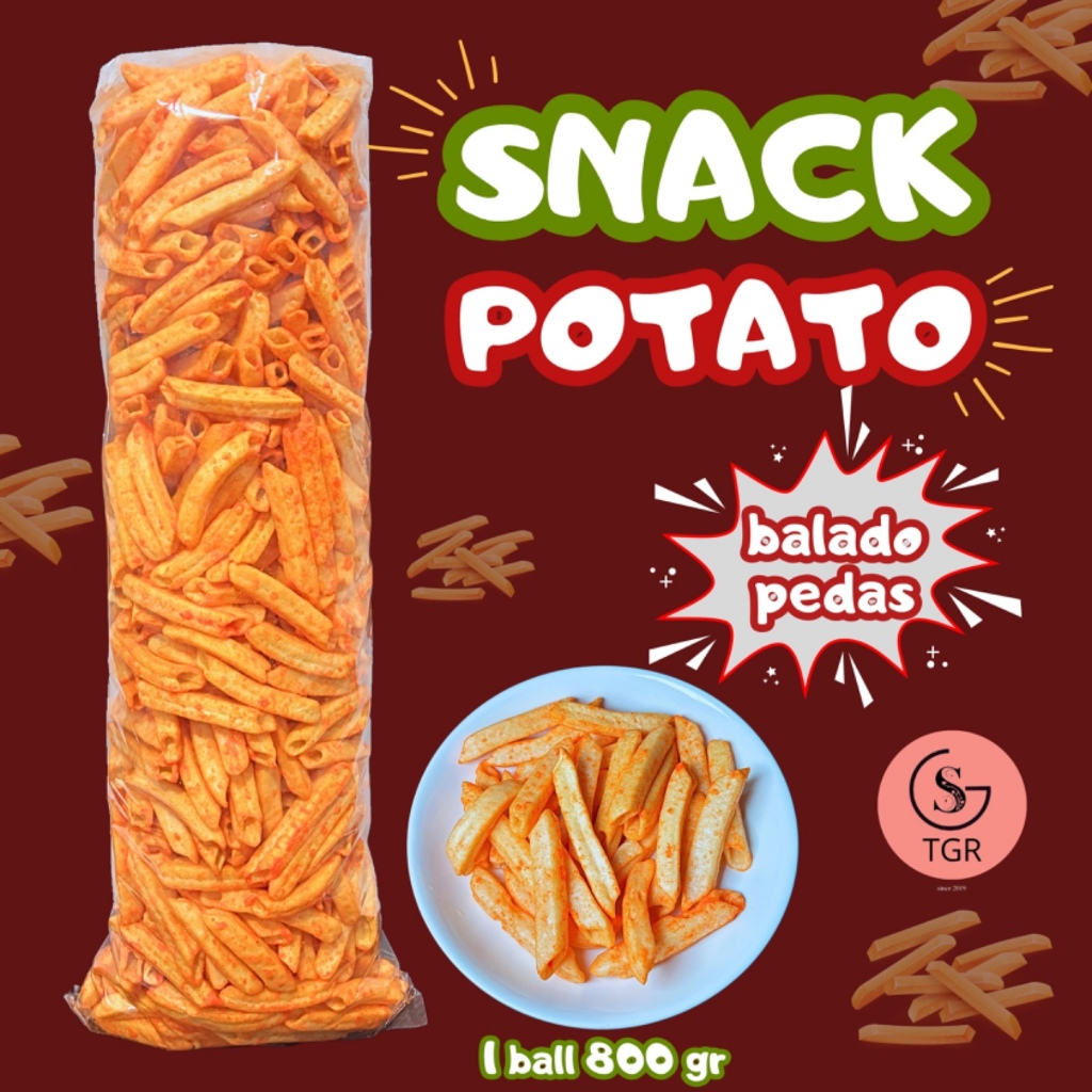 

Snack Potato Balado Pedas 1 Ball Cemilan Gurih - 800gr