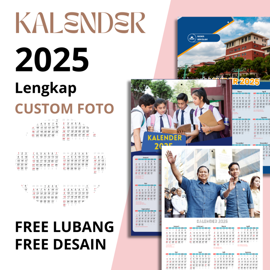 

Promo!! Kalender Dinding 2025 Mesehi Custom Foto - Free Desain - Free lubang - New year