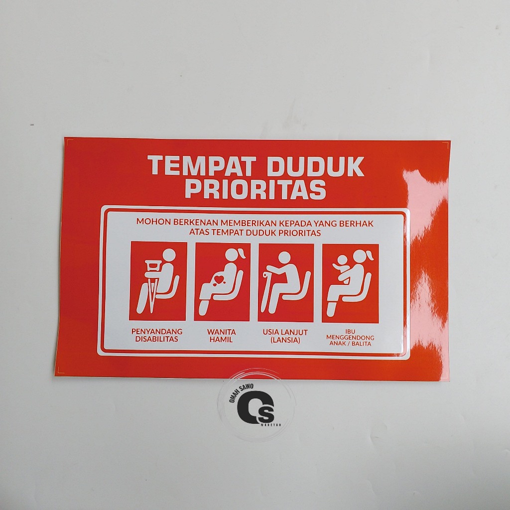

Stiker Tempat Duduk Prioritas - Priority Seat - Stiker Vinyl