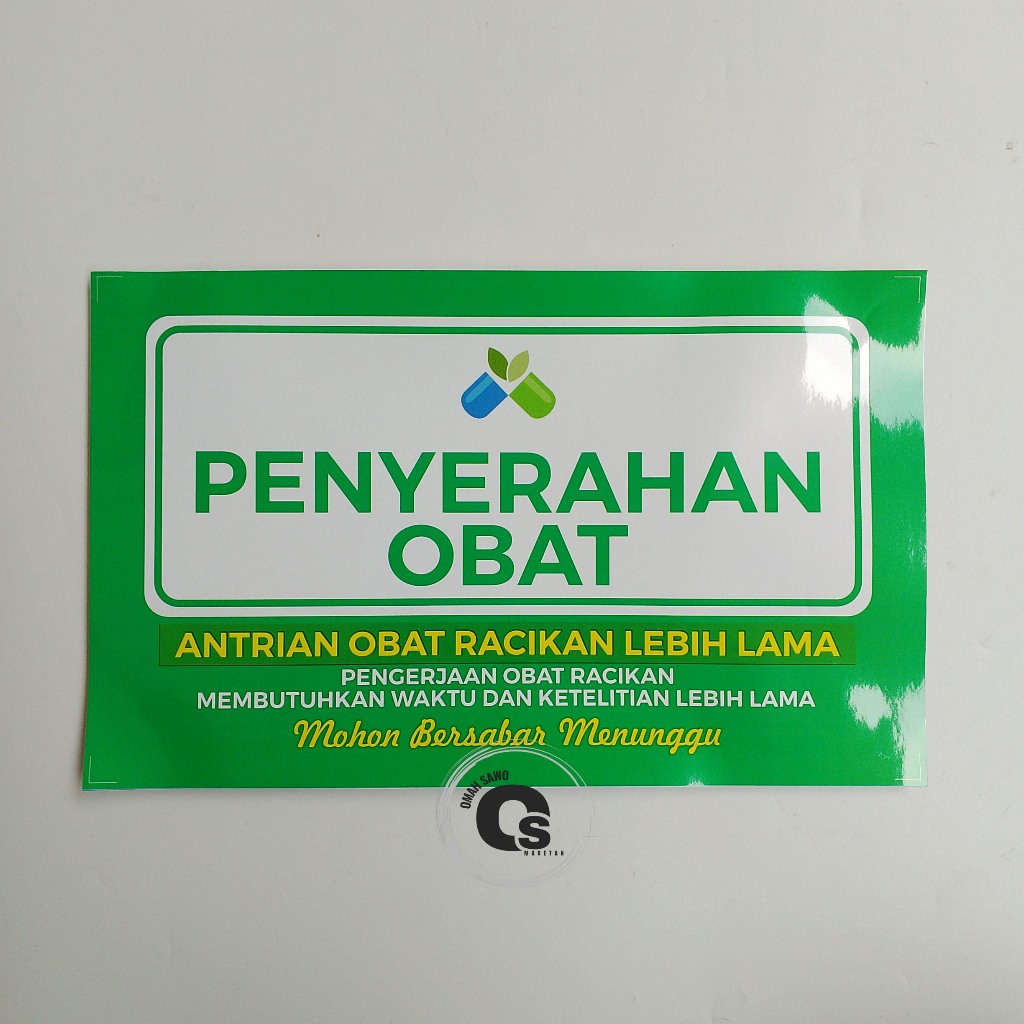 

Stiker Penyerahan Obat - Tempat Penyerahan Obat - Farmasi - Stiker Vinyl