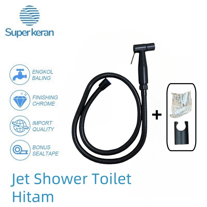 Jet Shower Toilet Set Stainless 304 Hitam Spray Bidet Kloset Spray Bidet Set bidet Selang