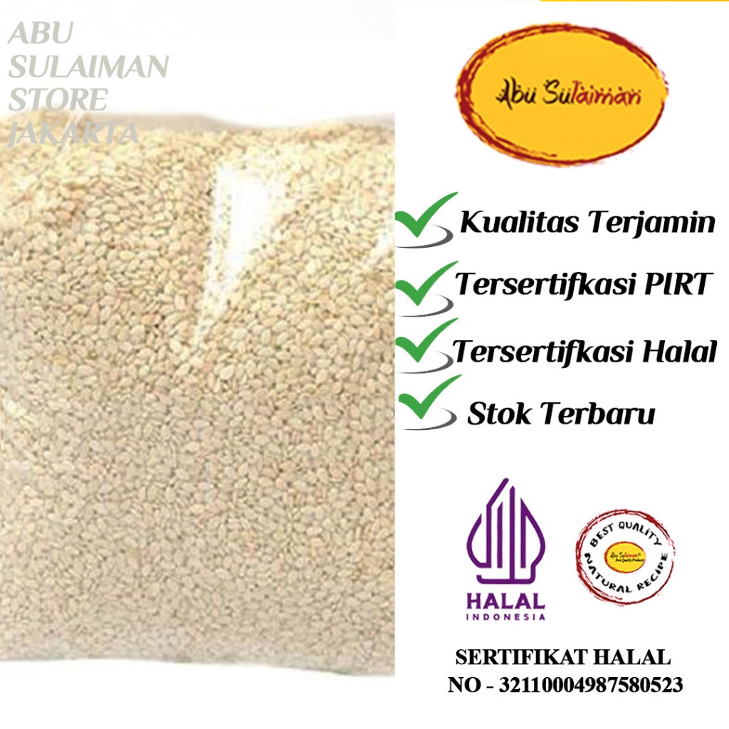 

Wijen Putih 500 gr / Natural White Sesame Seeds 500 gr / Wijen Putih Premium