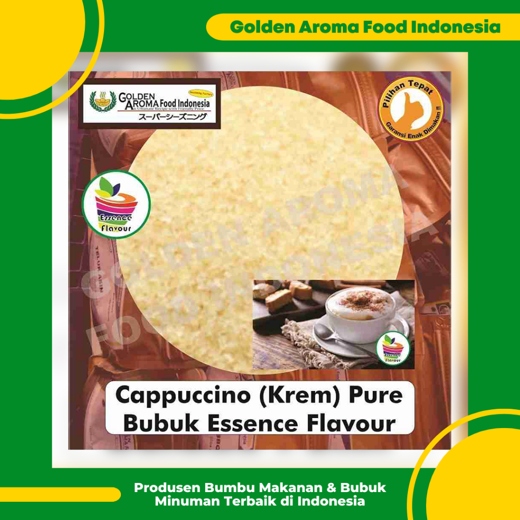

Bubuk Cappuccino Pure Efe 1/2 Kg Essen Flavor Ekstrak Cappuccino Murni 500 Gram Tanpa GulaFlavourEssenceFlavour Extract GAFI Buat Makanan dan Minuman Roti Kue Bolu Wangi Terbaik yang Bagus Bandung Jakarta Surabaya Review Suwir Nasi Bejek Umpan Pelet Band