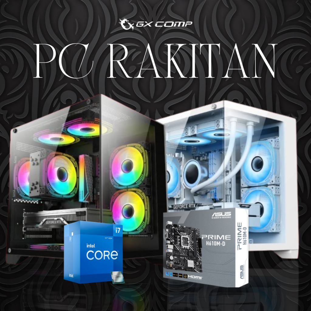 PC Rakitan INTEL i7-12700 Alder Lake 12th | RAM 32GB KIT | ASUS PRIME H610M-D | SSD 1TB - PC Only