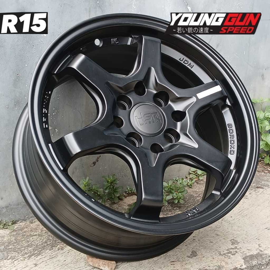 velg te 37 ring 15 hsr sty for brio agya calya sigra karimun avanza pelek hsr sty r15 black