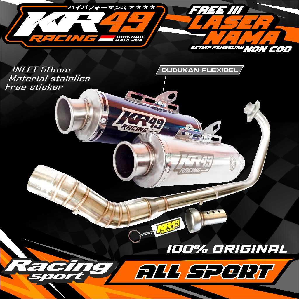 KNALPOT ORIGINAL KR49 SUARA NGEBASS PNP MODE DBS VIXION CBR150 SATRIA FU CB150 SONIC R15 JUPITER