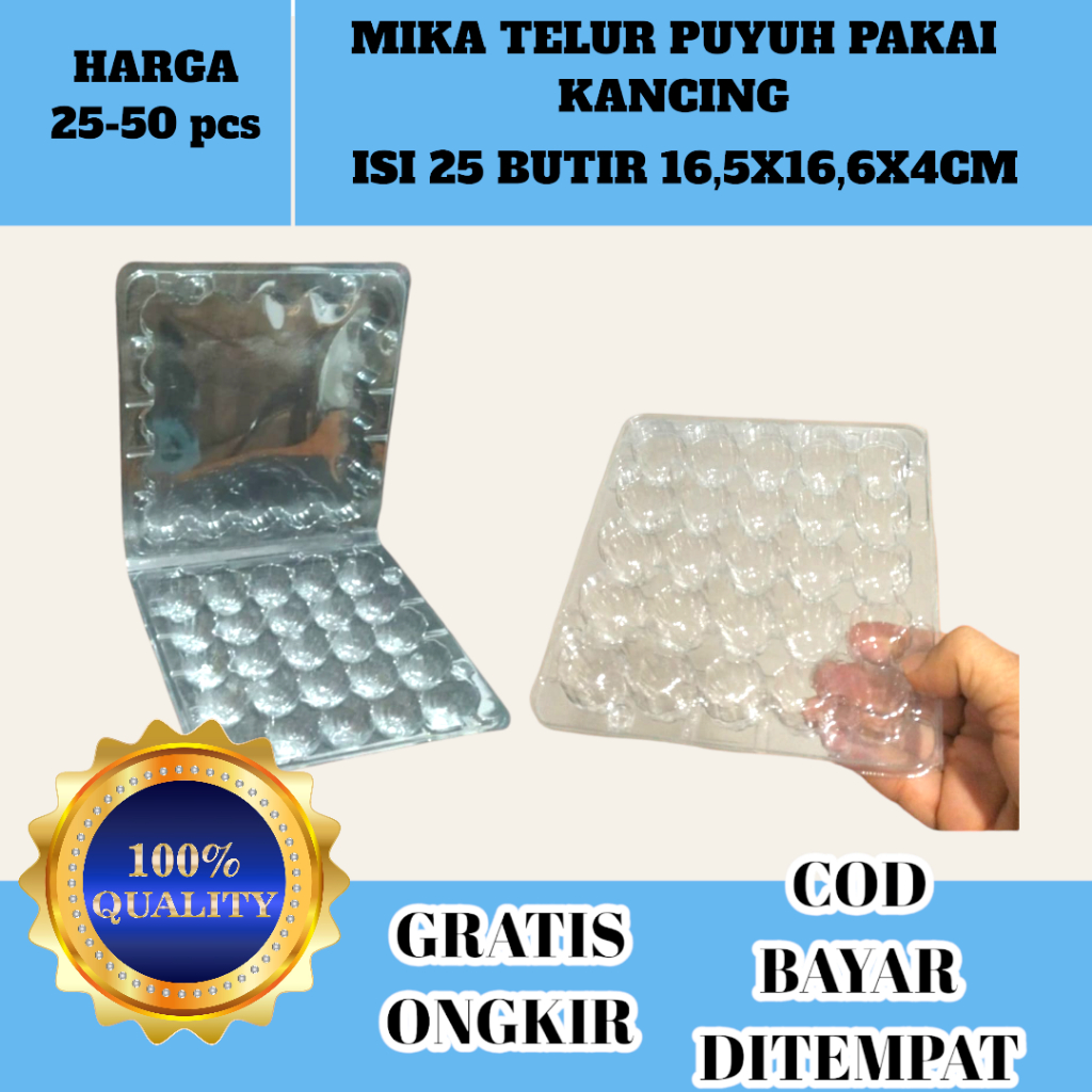 Mika Telur Puyuh isi 25 Butir WADAH TELUR PUYUH TEMPAT  Sudah ada Kunci @25pcs sampe  @50pcs