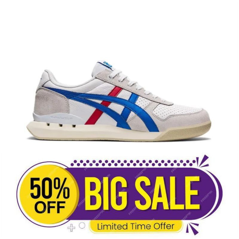 Sepatu Onitsuka Tiger Ultimate 81 Ex France White Blue Red